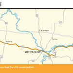 Map of the Loneliest Road through Missouri.