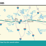 Map of Southern Pacific through Eastern Texas.