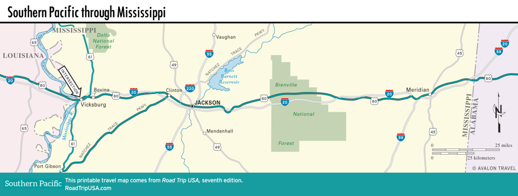 Map of Southern Pacific through Mississippi.