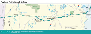 Map of Southern Pacific through Alabama.