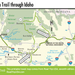 Map of the Oregon Trail through Idaho.