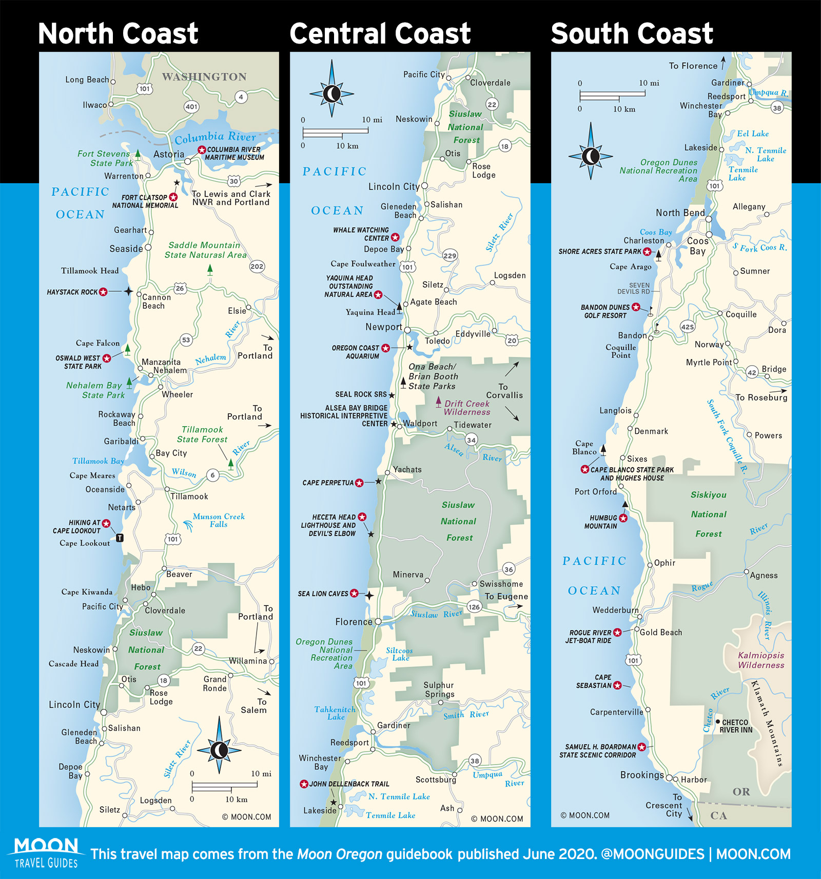 Travel Map of the Oregon Coast