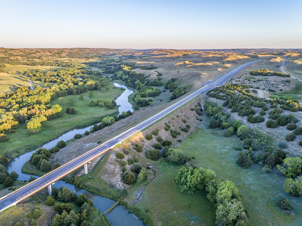 highway over dismal river in nebraska